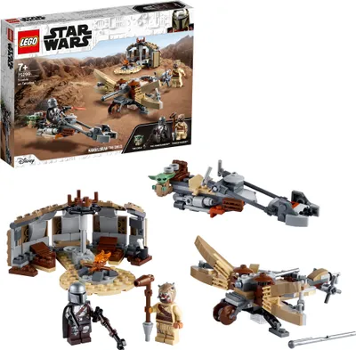 Produktbild von LEGO 75299 Star Wars: The Mandalorian Ärger auf Tatooine Bauset mit Baby Yoda das Kind Figur, Staffel 2, Spielset