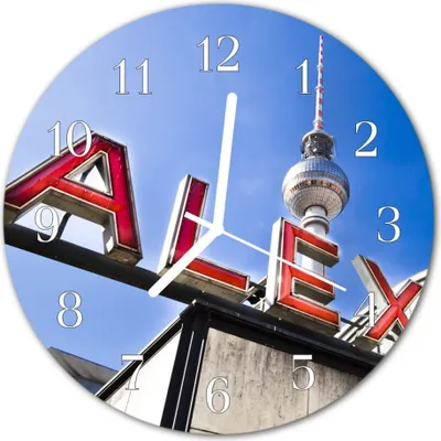 Produktbild von Glasuhr Wanduhr Küchenuhr Echt-Glas 30fi cm Alexanderplatz mehrfarbig
