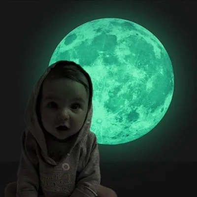 Produktbild von Leuchtende Mond Wandsticker 30x30cm für Schlafzimmer
