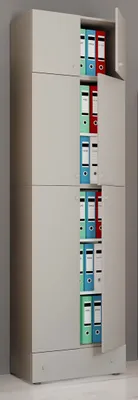 Produktbild von VCM XXL Büroschrank mit 5 Fächern mit Aufsatz und Schublade | moderner Aktenschrank mit Drehtüren | Maße ca. H. 240 x B. 70 x T. 39 cm – Lona 5-Fach