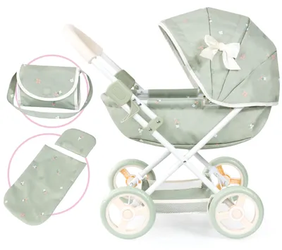 Image de Bayer Design 12728AA, poussette pour poupées Cosy, avec panier intégré, pliable, comprenant une couverture, un coussin et un sac