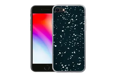 Produktbild von MuchoWow® Handyhülle Schutzhülle Hülle für iPhone SE 2022 Polka dots - Schwarz - Weiß Silikon Softcase Handy Hülle - Schutzhülle