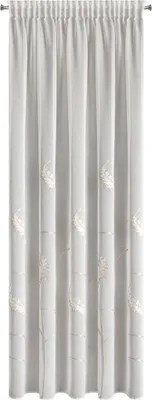 Obrázok produktu pre EUROFIRANY | Záclona - Záclona - 140 x 270 cm - biela so zlatou výšivkou - motív listov