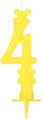 Image de Bougie d'anniversaire jaune, numéro 4