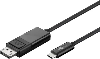 Produktbild von USB Adapterkabel, USB-C Stecker > DisplayPort Stecker (schwarz, 1,2 Meter, 4K 60Hz)