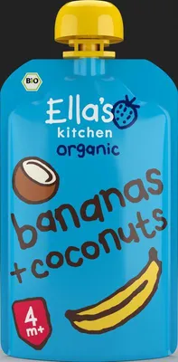 Productafbeelding van Ella's Kitchen Bananas & coconut knijpzakje 4 + maanden  (120 gr)