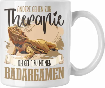 Produktbild von Trendation - Bartagame Tasse Geschenk für Bartagamen Besitzer Lustiger Spruch Anderen Gehen Zur Therapie (Weiß)