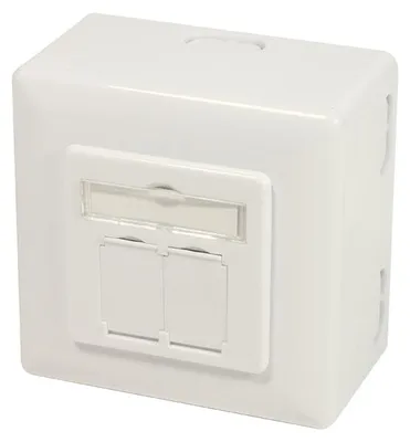 Produktbild von LogiLink NP0124, 2 x RJ-45, STP, 6a, Metallisch, Weiß, ISO/IEC 11801 TIA/EIA 568C.2, 6 A