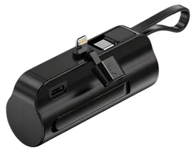 Zdjęcie produktu dla Verk 06397 Podróżna powerbank 5000 mAh, 10 W, USB-C, Lightning, czarna