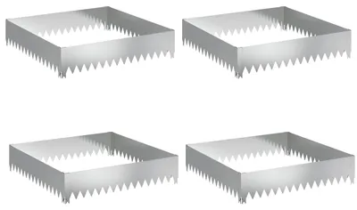 Image de vidaXL Bordure de jardin, 4 pièces, 100 x 100 x 20 cm, acier, argenté