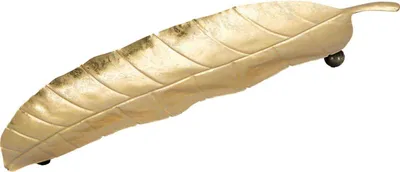 Zdjęcie produktu dla o Ferretti miska dekoracyjna liść długi 38x3x11 cm złota
