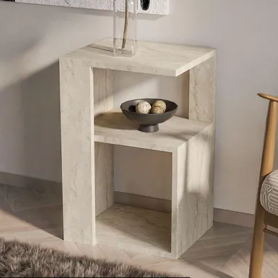 Produktbild von Skye Decor, Hochwertiger Beistelltisch (3 Teile) Sapphire Oak, 100% Melamin, 1001, KI-generiertes Bild
