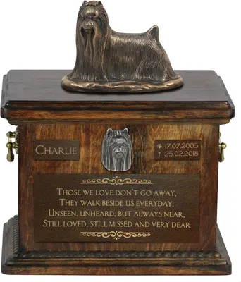 Produktbild von Yorkshire Terrier I - Eine Urne für die Asche eines Hundes, eine Urne mit einer Statue, eine personalisierte Hundeurne von der Marke Art-Dog.