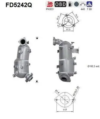 Produktbild von AS FD5242Q Dieselpartikelfilter Rußpartikelfilter DPF für TOYOTA RAV 4 III (ACA3, ACE, ALA3, GSA3, ZSA3) Euro 5 Abgasanlage Diesel