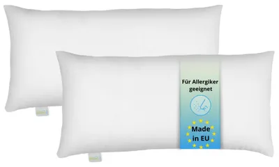 Produktbild von Kopfkissen, Set aus 2 Kissen, 40 x 80 cm, waschbar, weiß