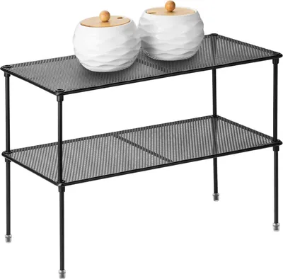 Produktbild von 2er-Pack Küchenschrank Regal Organizer - Erweiterbare und stapelbare Aufbewahrungslösung für Küche, Badezimmer und Waschküche
