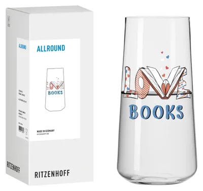 Immagine prodotto di Bicchiere universale Ritzenhoff, capacità 614 ml, modello "LOVE BOOKS" di Vesna Cvorovic