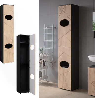 Produktbild von Wäscheschrank Vicco Irma Anthrazit/Goldkraft Eiche 37.2 x 192 cm, Model 51828