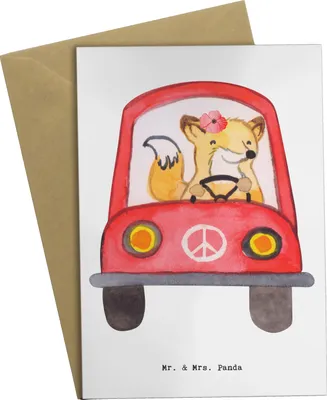Produktbild von Mr. & Mrs. Panda Grußkarte Fahrlehrerin Herz - Weiß - Geschenk, Autofahrt, Grußkarten, Fahrprüfung, Führerschein Bestanden, einladungskarten, osterkarten, Roadtrip