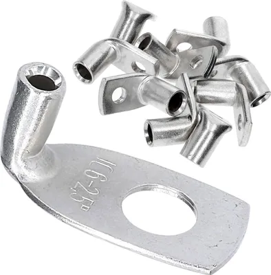 Productafbeelding van 10 stuks Kalitec KA06-L6, standaard buiskabelschoenen, hoekig, 2,5 mm², M6, zonder zichtopening, 90°, gemaakt in Duitsland