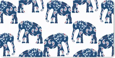 Produktbild von MuchoWow® Schreibtischunterlage Elefant - Tier - Muster 80x40 cm - XXL Mauspad - Gaming Mauspad