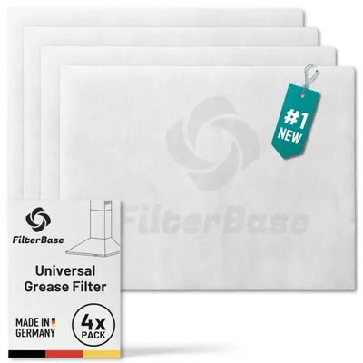 4er-Set Universal-Fettfilter 52x40 cm, zuschneidbar, Filtervlies