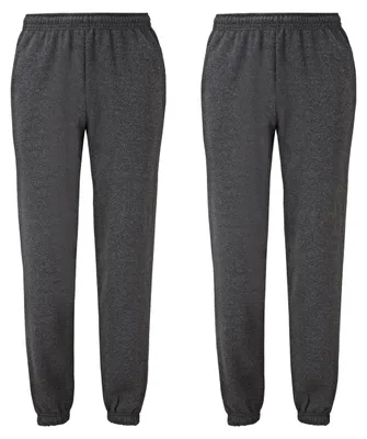 Produktbild von Doppelpack Fruit of the Loom Classic Elasticated Cuff Jog Pants + GRATIS MyShirt Stoffbeutel