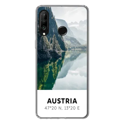 Produktbild von MuchoWow® Handyhülle Schutzhülle Hülle für Huawei P30 Lite Österreich - Wasser - Grün - Alpen Silikon Softcase Handy Hülle - Handyhülle