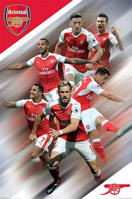 Immagine prodotto di Arsenal FC - Poster - Giocatori 16/17 + 1 confezione di tesa Powerstrips® - Contenuto 20 pezzi