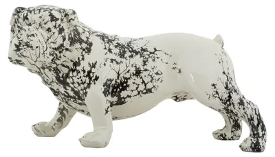 Immagine prodotto di Scultura Bulldog decorativa in poliresina bianco e nero