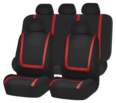 Produktbild von Universelle Autositzbezüge - Schwarz/Rot - Sitzbezug für das Auto - Komplettset - Sitzbezug-Set