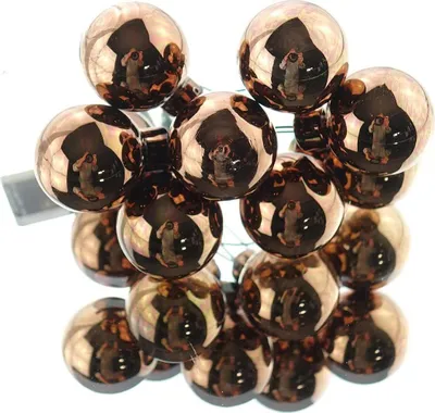 Produktbild von Mini-Weihnachtskugeln Espresso braun am Draht Ø 2,5 cm aus Glas - 12er Set