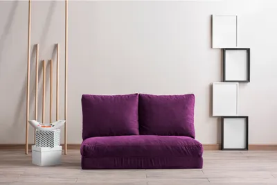 Image de Hanah Home, Taida - Purple, Canapés-lits, Canapé-lit 2 places, Violet, Polyester, 120 x 62 x 68 x  cm