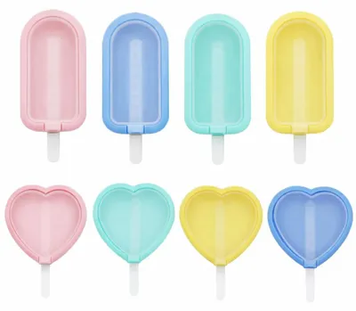 Produktbild von 8 wiederverwendbare Eisformen aus Silikon für Eislutscher, mit Deckel
