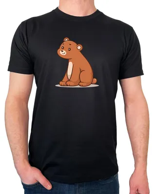 Produktbild von Huuraa Herren T-Shirt Bär Comic XL Black Bio Baumwolle Fairtrade Herrenshirt Geschenkidee