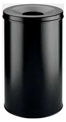 Produktbild von Papierkorb Safe rund, selbstlöschender Deckel, 60 Liter, schwarz