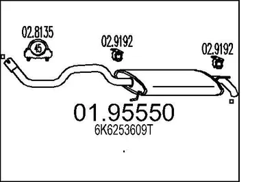Produktbild von MTS 01.95550 Endschalldämpfer für SEAT Ibiza II (6K1) Auspuff