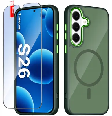 Produktbild von Hülle für Samsung S26 – Magsafe-Hülle, matt, magnetisch, Premium + 9H-Glas