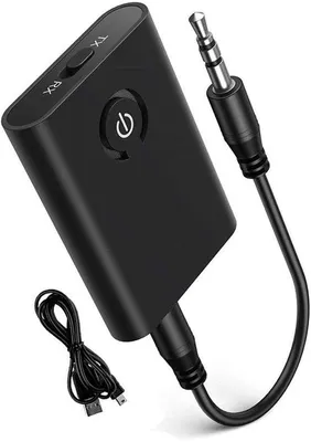 Productafbeelding van Bluetooth 5.0 zender en ontvanger 2-in-1, Bluetooth zender, ontvanger, jack 3,5 AUX voor hoofdtelefoon, luidspreker, stereo-installatie, tv, laptop