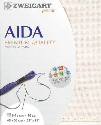 Produktbild von AIDA Zweigart precut 16 ct. Aida 3251 Farbe 4110 rosa, Zählstoff für Kreuzstich 48x53cm
