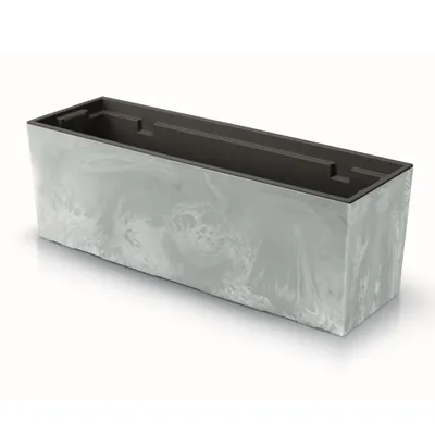 Obrázok produktu pre Květináč na okenní parapet svetlo šedá Imitácia Beton 58 x 18 x 19,5 cm s Vložkou