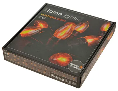 Produktbild von ECD Germany LED Lichterkette Flammeneffekt 360 cm mit 10 Glühbirnen in Warmweiß, E14 Fassung, Strom IP44 Innen/Außen Deko Beleuchtung für Weihnachten