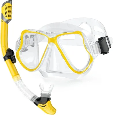 Immagine prodotto di Set da snorkeling a secco con vista panoramica e antiappannamento per adulti
