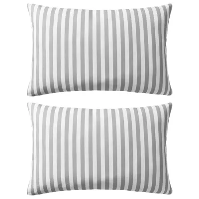 Image de vidaXL Coussin de jardin 2 pcs. à rayures 60 x 40 cm Gris