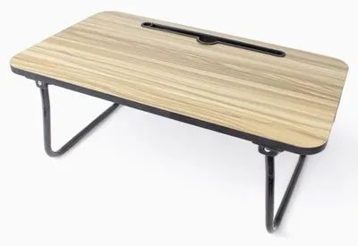 Zdjęcie produktu dla Elastyczny stolik śniadaniowy 48 x 30 x 21 cm – stolik pod laptopa z przegródką na tablet i uchwytem na kubek – taca śniadaniowa do łóżka i na sofę – regulowany i stabilny stolik śniadaniowy – podstawka pod laptopa do domowego biura