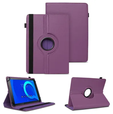 Produktbild von Tablet Tasche für Alcatel 3T 10 Hülle Schutzhülle Cover 360° Drehbar Schutz CaseFarben:Lila