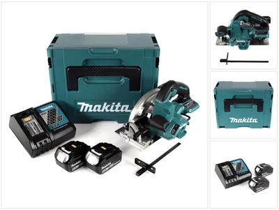 Zdjęcie produktu dla Ręczna piła tarczowa akumulatorowa Makita DHS 660 RTJ 18 V 165 mm w zestawie Makpac + 2 akumulatory 5,0 Ah + ładowarka