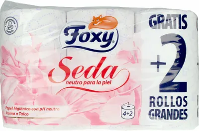 Immagine prodotto di Carta igienica Foxy silk 3 strati 4 + 2 rotoli