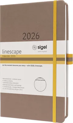 Obrázok produktu pre sigel L2605 sigel knižný kalendár Linescape 2026, cca A5, hnedý