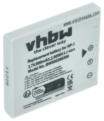 Produktbild von vhbw Akku Ersatz für Konica Minolta NP-1 für Kamera (800 mAh, 3,7 V, Li-Ion)